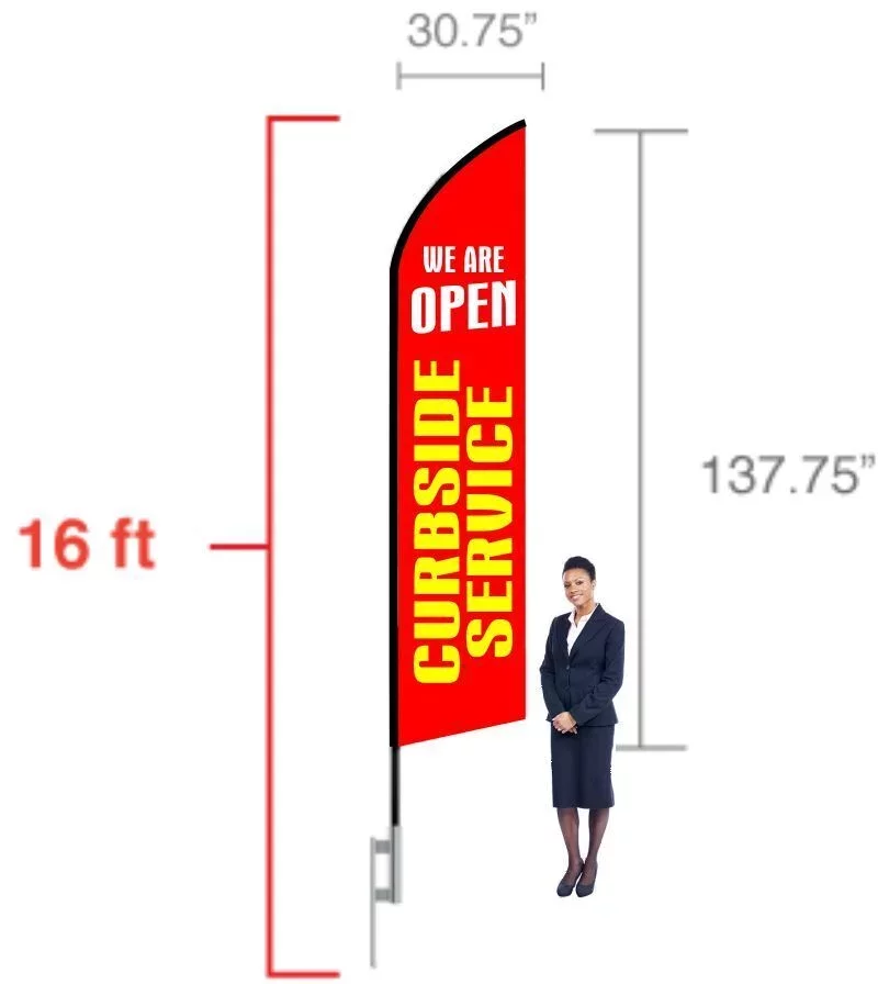 16 Ft Feather Flag - Single Side Print